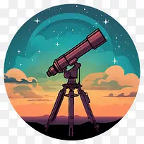 天文日-天文日天文望远镜观星夜空望远镜视图