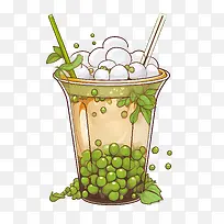 抹茶珍珠奶茶-绿茶