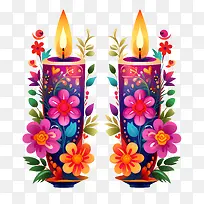 亡灵节-亡灵节亡灵节蜡烛花香蜡烛