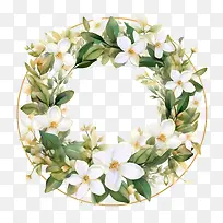 茉莉花环-茉莉花环花环花卉白花绿叶