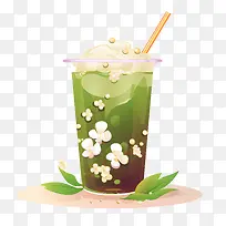 抹茶珍珠奶茶-绿茶