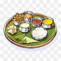 OnamSadya食物-香蕉叶