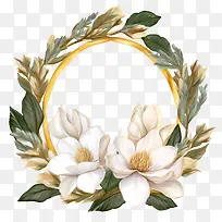 玉兰花环-玉兰花环花环白花绿叶