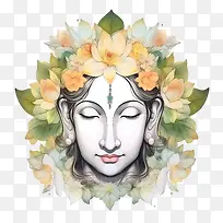 抽象脸-抽象脸印度教神脸花头带