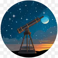 天文日-天文日望远镜夜空观星天文学