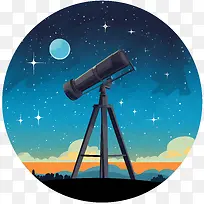 天文日-天文日天空星星望远镜夜晚