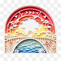彩虹桥纪念日-彩虹桥纪念日日落河桥山