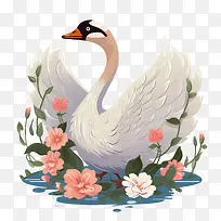 天鹅-天鹅天鹅水湖花