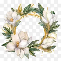 玉兰花环-玉兰花环花环鲜花白花玉兰