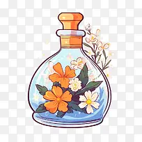 香水瓶-鲜花花束
