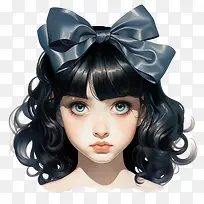 国际蝴蝶结日-国际蝴蝶结日头发眼睛的女孩蓝眼睛