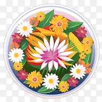 Onam花卉兰戈里-橙色