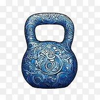 锻炼-锻炼壶铃蓝色壶铃举重