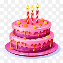 生日蛋糕-粉色生日蛋糕