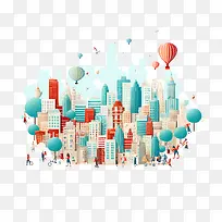 世界城市化日-世界城市化日城市天际线建筑物天空