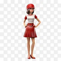 国服红日-国服红日红衣帽裙腿