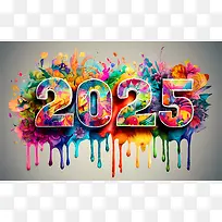 2025年新年快乐-彩虹