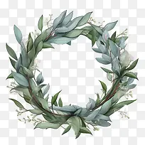 桉树花环-桉树花环花环花卉绿色白色