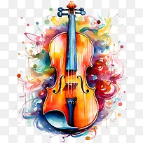 小提琴日-小提琴日小提琴水彩音乐画