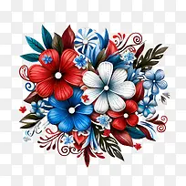 哥斯达黎加独立日-哥斯达黎加独立日红白蓝花