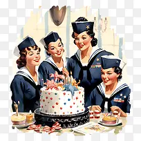 海军生日-海军生日海军妇女生日蛋糕