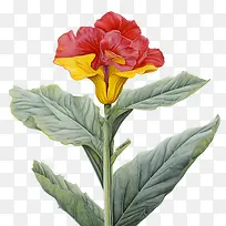 美人蕉-美人蕉花红黄色花瓣