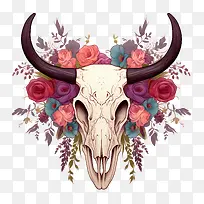 公牛头骨-公牛头骨头骨公牛牛花