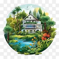 生态屋-生态屋自然树水