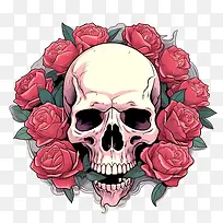 骷髅玫瑰-骷髅玫瑰骷髅玫瑰插花哥特式