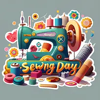 缝纫日-缝纫日缝纫缝纫机布料线