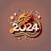 2024年新年快乐-农历新年插画