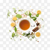 国际茶日-国际茶日茶叶香料黑色背景