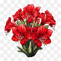 孤挺花-孤挺花花束红色花朵花香