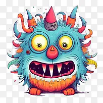 怪物-怪物可爱有趣的卡通多彩