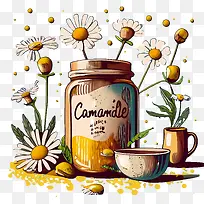 洋甘菊茶-洋甘菊茶洋甘菊花草茶天然疗法放松