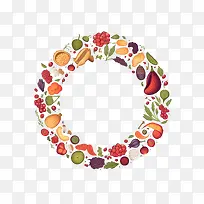 世界素食日-世界素食日水果蔬菜花圈有机