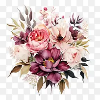 婚礼花卉请柬设计-橙色