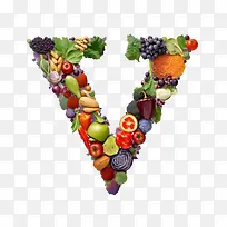世界素食日-世界素食日水果蔬菜字母形状