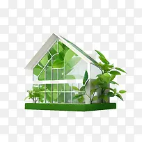 生态屋-生态屋玻璃屋生态友好的绿色建筑可持续建筑