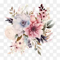 婚礼花艺-婚礼花艺花束鲜花粉色蓝色
