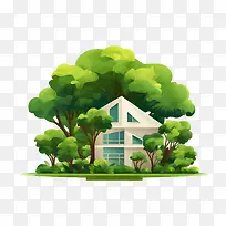 生态屋-生态屋树花园景观