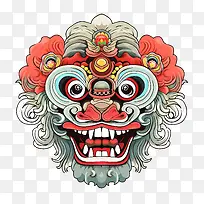 中国舞狮头-中国舞狮头狮头华丽雕刻装饰