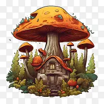 蘑菇屋-蘑菇屋蘑菇屋小屋森林