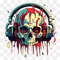 头戴耳机-头戴耳机头骨耳机血音乐
