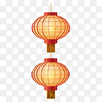 红灯笼-两个红灯笼,中心是金银的