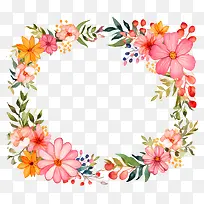 花环-黑色背景上充满活力的花环