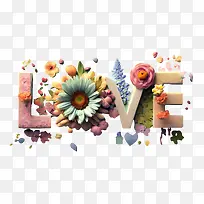 爱艺术字-爱艺术字爱鲜花插花艺术字