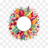 世界素食日-世界素食日多彩花环自然
