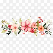 水彩画-充满活力的水彩花束与详细的叶子