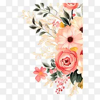 花卉摄影-粉红色和白色花朵的优雅对角图案